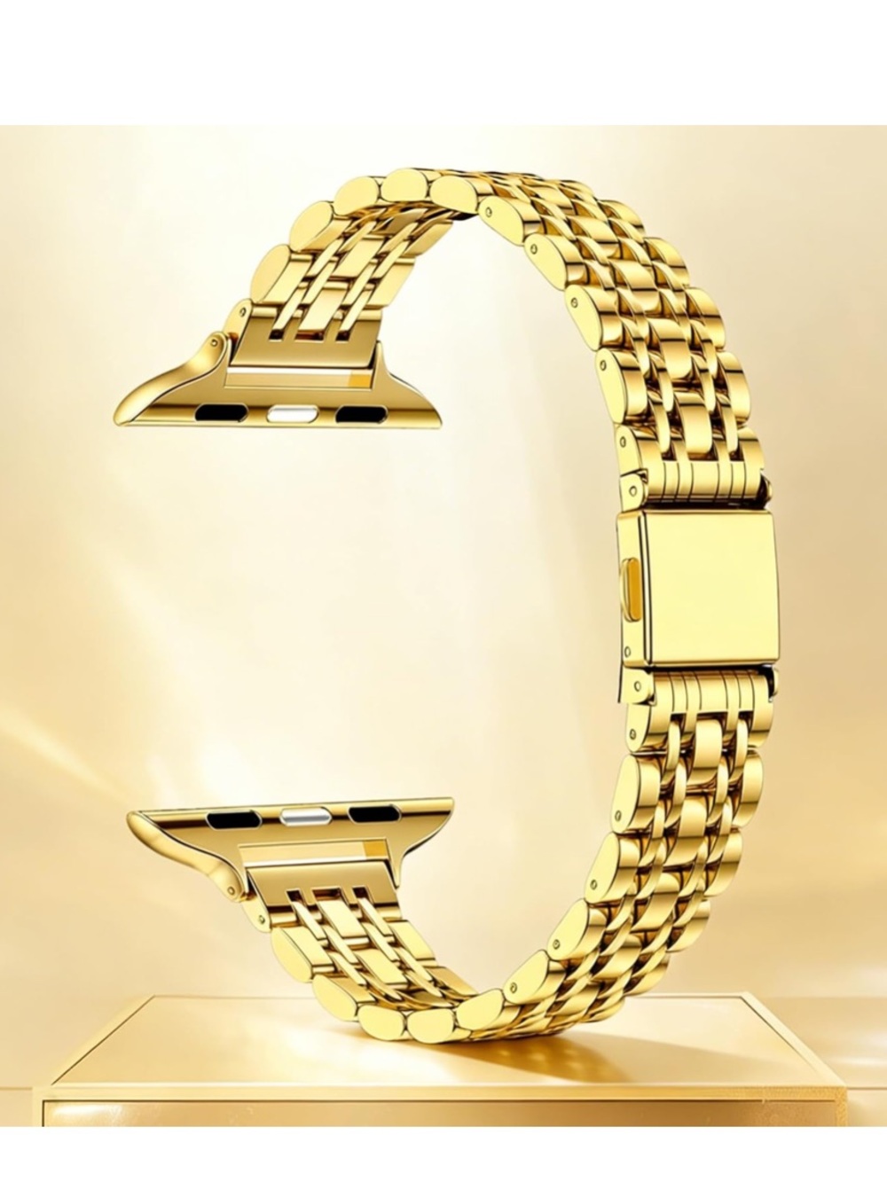 Watch Band-Metal Band Stainless Steel Gold Tone Compatible with Apple Watch Band